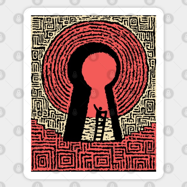 Unlock Your Path | Conceptual Maze Art Magnet by TuncGK